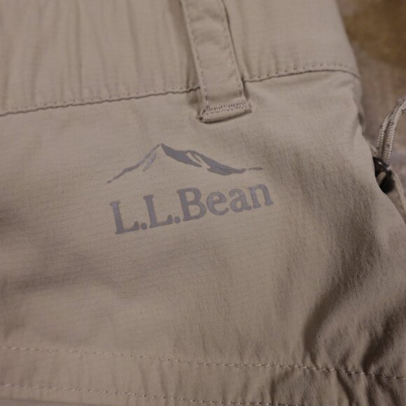 L.L. Bean Tropicwear Zip-Off Convertible Pants Women's Large Petite Beige Khaki - Picture 12 of 12